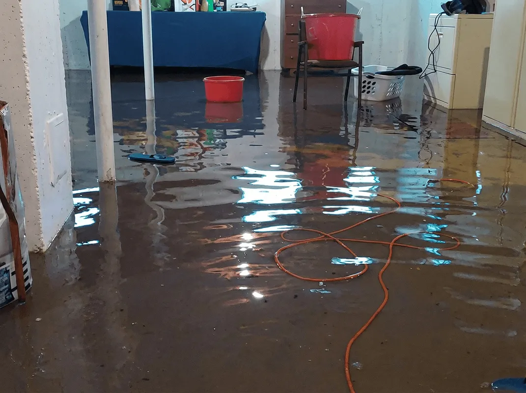 Basement with boiler, cabinets and washing machine completely flooded in Boca Raton, FL